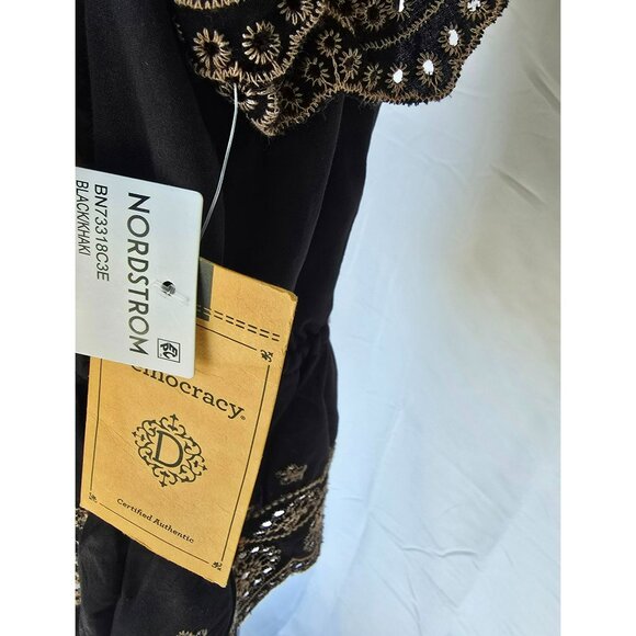NWT Democracy Womens Black Embroidered Top Size S Nordstrom Certified Authentic - Picture 5 of 5